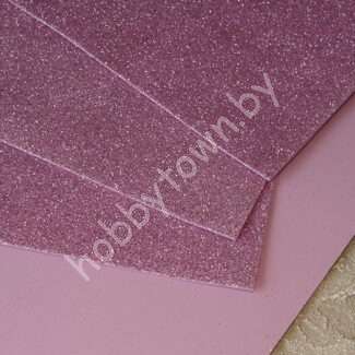 Фоамиран глиттерный 2 мм 20x30 см (цв. сиреневый 019) 1 шт.