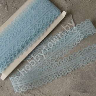 Кружево-трикотаж 30 мм, (цв. голубой 05) 1 м