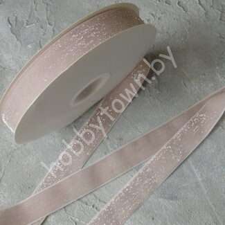 Лента бархатная с люрексом 2,5 см (цв. дымчато-розовый 8) 1 метр