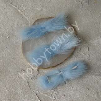 Меховые полоски натуральные 2,5 x 7 см (цв. бирюзовый 16) 1 шт.