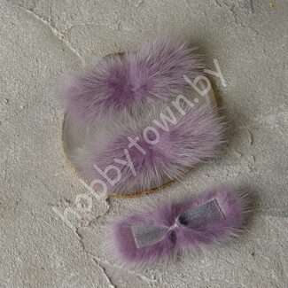 Меховые полоски натуральные 2,5 x 7 см (цв. сиреневый 7) 1 шт.