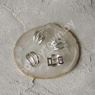 Пряжка декоративная на бантик 22x17 мм (цв.серебро) 1 шт.