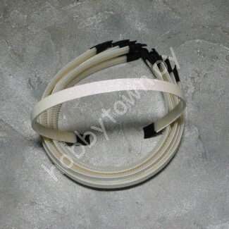 Ободок для волос 1 см, пластик-ткань с блёстками (цв.белый) 1 шт.