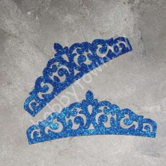 Патч из глиттерного фоамирана "Тиара -2" 15 см (цв. синий ) 1 шт.