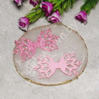 Патч-вырубка из глиттерного фетра "Серединка для бантика" 60 мм (цв. розовый ) 1 шт.