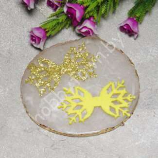 Патч-вырубка из глиттерного фетра "Серединка для бантика" 60 мм (цв. золото ) 1 шт.