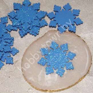 Патч-вырубка из глиттерного фоамирана 2 мм "Снежинка 1" 50 мм (цв. синий) 1 шт.