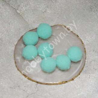 Помпоны Premium 2 см (цв. аквамариновый) 10 шт.