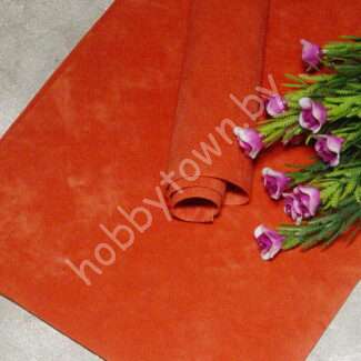 Замша искусственная двухсторонняя (цв. коралловый 2)