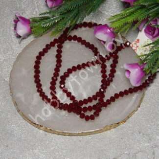 Бусины стеклянные Rondelle, 4 мм (цв.бордовый 136) 10 шт.