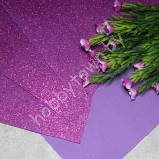 Фоамиран глиттерный 2 мм 20x30 см (цв. тёмно-сиреневый ) 1 шт.