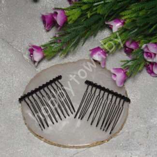 Гребень металлический 38x40 мм (цв.чёрный) 1 шт.