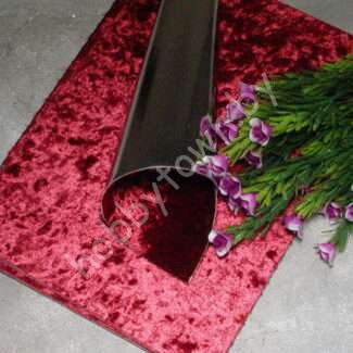 Кожзам двухсторонний с бархатом (цв.бордовый/серебро)