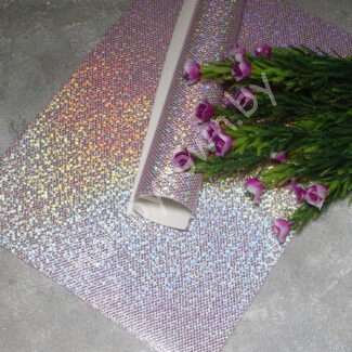 Кожзам текстурный голографик "Ромбики" (цв. св-розовый 2В)