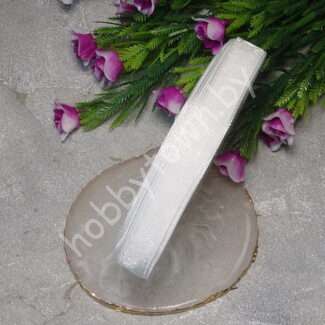 Лента органза 12 мм (цв.белый) 1 м