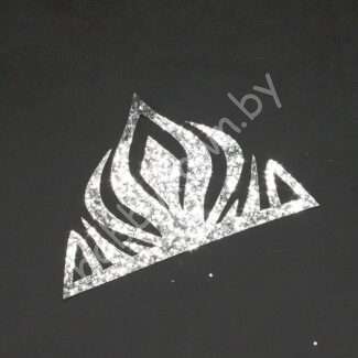 Патч из кожзама "Тиара -2" 14 см (цв. серебро ) 1 шт.