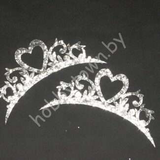 Патч из кожзама "Тиара -4" 14 см (цв. серебро ) 1 шт.