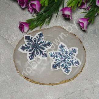 Патч сборный Снежинка-2, 40 мм (цв. синий мультиколор) 1 шт.