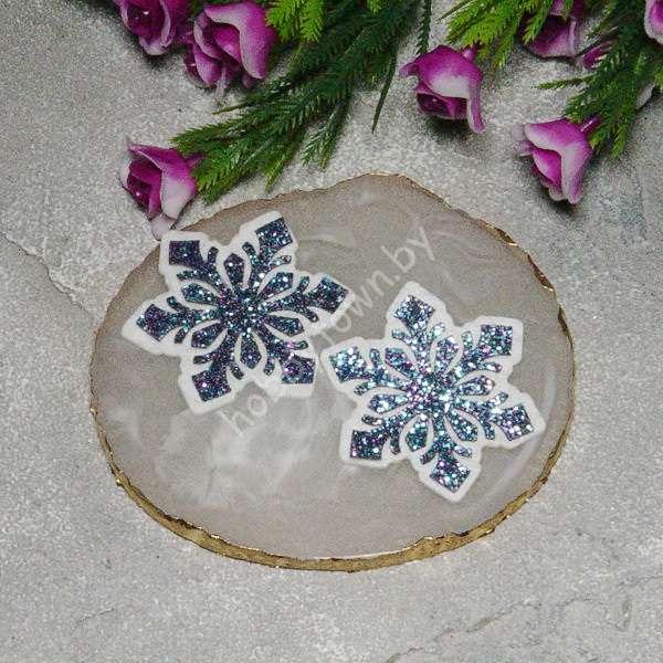 Патч сборный Снежинка-2, 40 мм (цв. синий мультиколор) 1 шт.