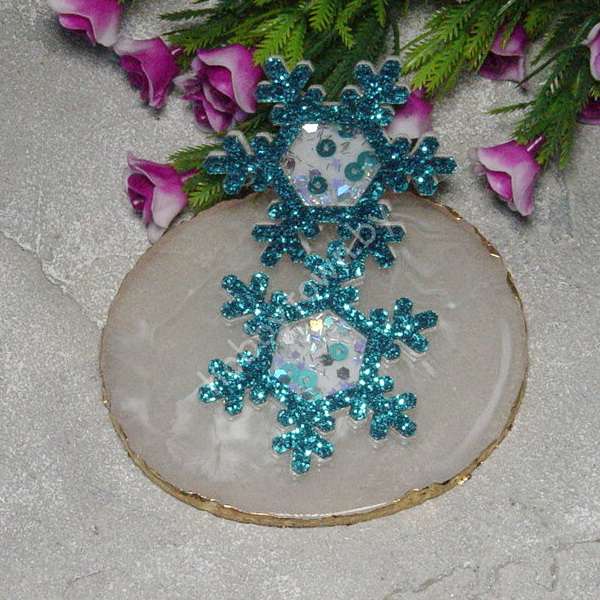 Патч шейкер "Снежинка 2" 50 мм (цв.голубой) 1 шт.