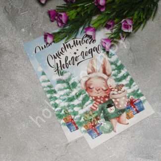 Подложка для заколок "Счастливого Нового года" 9,0x14,5 см 1 шт.