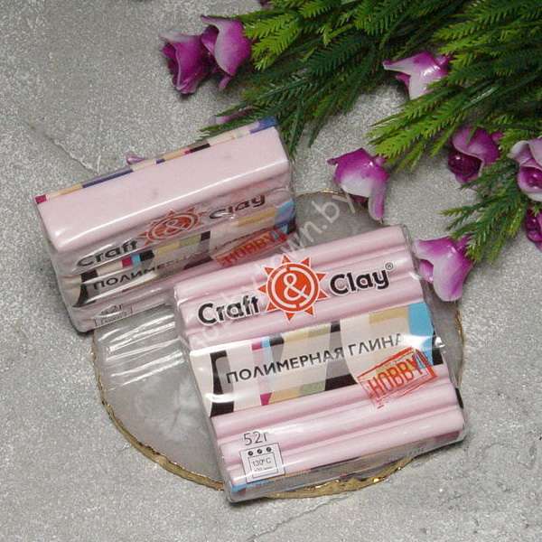 Полимерная глина запекаемая Craft&Clay 52г, (цв. розовый алмаз)