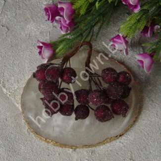 Ягоды "в сахаре" 12 мм (цв. тёмно-бордовый) 20 ягод