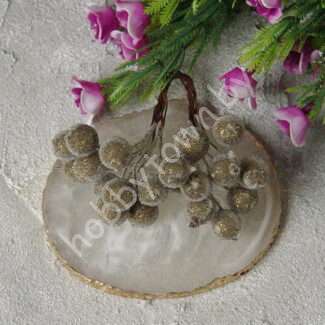 Ягоды "в сахаре" 12 мм (цв. золотистый ) 20 ягод