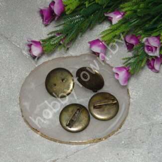 Заготовка для брошек с гнездом 2,5 см (цв.медь) 1 шт.