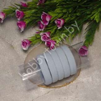 Резинка для волос бесшовная, плотная 4,5 см (цв. серо-голубой 8087) 1 шт.