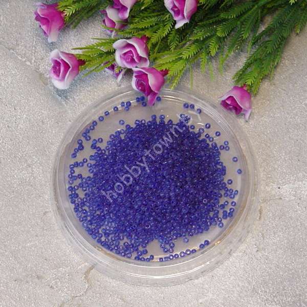 Бисер прозрачный (цв. синий 8) 50 гр.