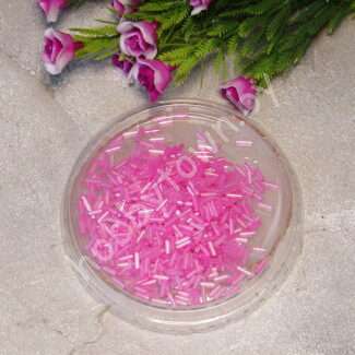 Бисер стеклярус радужный (цв. розовый 260) 50 гр.