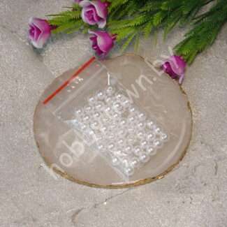 Бусины пластиковые под жемчуг 6 мм (цв. белый) 50 шт.