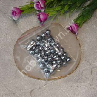 Бусины пластиковые под жемчуг 8 мм (цв. серый 189) 30 шт.