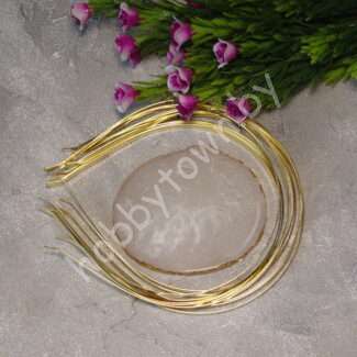 Ободок для волос металл, 4-5 мм (цв.золото) 1 шт.