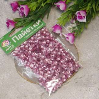 Пайетки "Цветочки объемные" (чаша) 5 мм (цв. розовый) 10 гр.