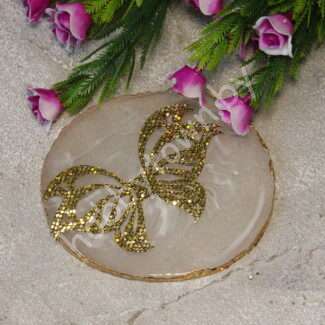 Серединка для бантика "Бабочка ажурная" 50x80 мм (цв.золото перламутр) 1 шт.