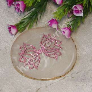 Серединка для бантика ажурная "Тюльпан" 45x65 мм (цв.сиреневый перламутр) 1 шт.