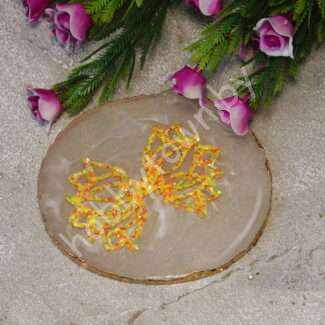 Серединка для бантика ажурная "Тюльпан" 45x65 мм (цв.жёлтый градиент) 1 шт.