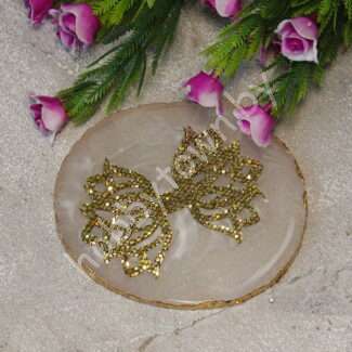 Серединка для бантика ажурная "Тюльпан" 50x70 мм (цв.золото) 1 шт.