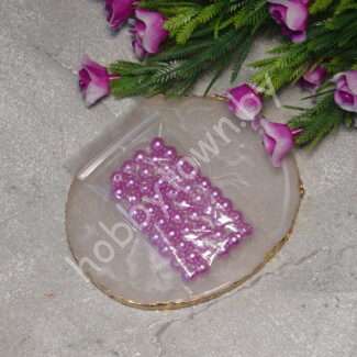 Бусины пластиковые под жемчуг 6 мм (цв. сиреневый 93) 50 шт.