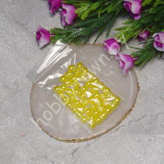 Бусины пластиковые под жемчуг 6 мм (цв. жёлтый 94) 50 шт.