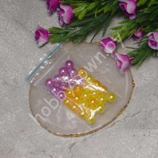 Бусины пластиковые под жемчуг 8 мм (цв. микс 94, 81,93) 30 шт.