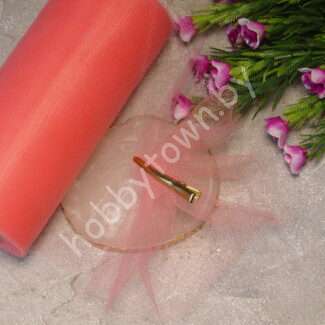 Фатин средней жёсткости, ширина 15 см (цв. коралловый 43)