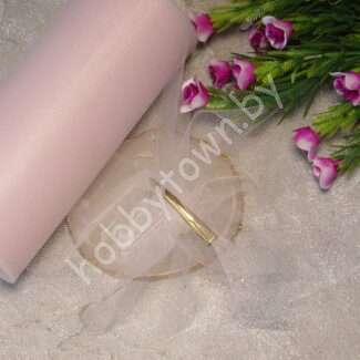 Фатин средней жёсткости, ширина 15 см (цв. св-розовый 49)