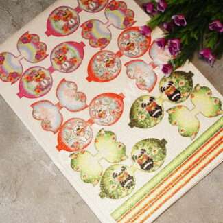 Кожзам - шаблон для бантиков с блестками Уточка (цв. 1) лист А4