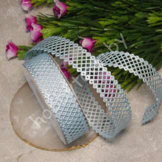 Лента декоративная "сеточка", 23 мм, (цв. голубой 187) 1 м