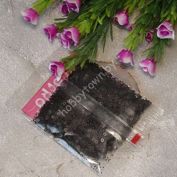 Пайетки круглые 3 мм (цв. чёрный 04) 10 гр.