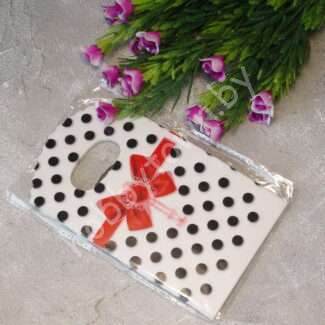 Пакет упаковочный 9x15 см. (цв. чёрный горошек) 1 шт.