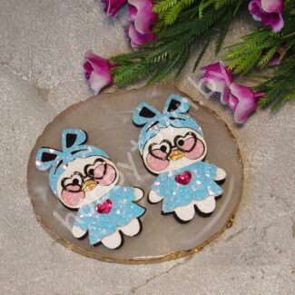 Патч сборный "Уточка в солохе" 55 мм (цв. яркий голубой) 1 шт.